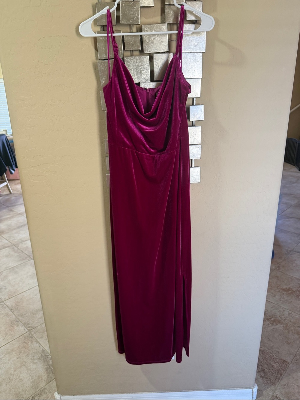 Taylor Fuchsia Velvet Dress